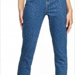 Wild Fable High Rise Rhinestone Mid Wash‎ Skinny Jeans Women's 8